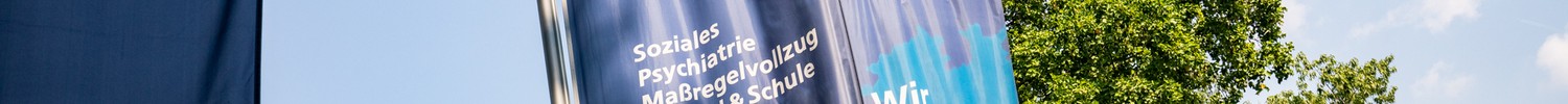 LWL-Flaggen mit dem Logo "Wir unternehmen Gutes."